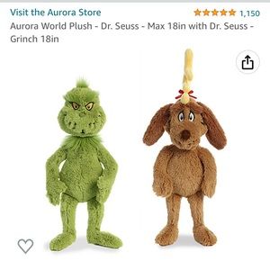 Dr Seuss Grinch and Max Plush Dolls